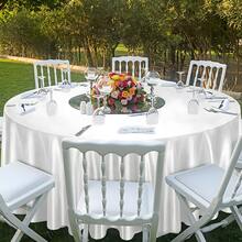 Satin Tablecloth For Wedding Reception - Round & Rectangular Wrinkle-Resistant Party Table Cover Multi Colors, Silky Shine For Birthday, Banquet, Themed Decor 1pc