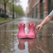 Kid's Rain Boots - Pink - View 3