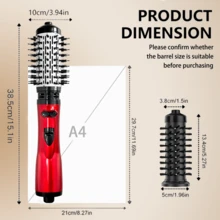 Cepillo de aire caliente giratorio 360°, secador de pelo y moldeador de un solo paso, cepillo alisador y rizador, 2 cabezales intercambiables, revestimiento cerámico para un cabello suave y brillante, apto para todo tipo de cabello, crea rizos vivos y cabello liso, ¡gran regalo! - Ver 11