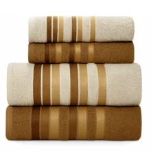 Bath Towel Set 4 Pieces 100% Cotton Thick Super Soft Terry Excellent Absorption New Premier Valletex - Krem - View 2