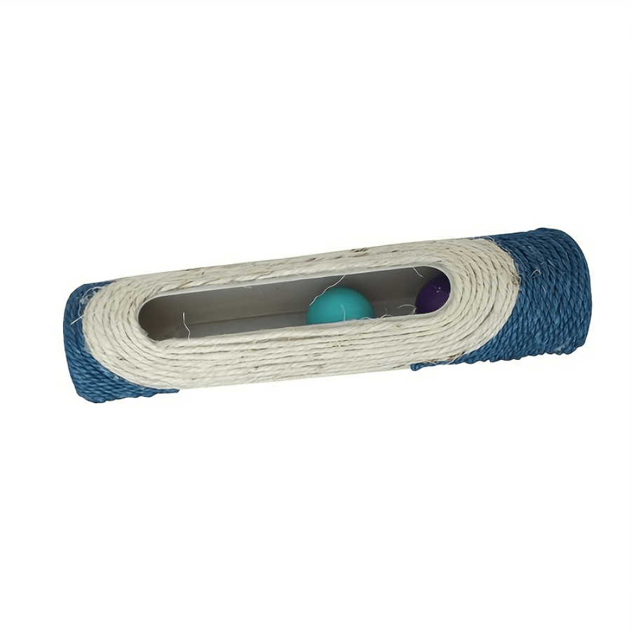 Interactive Cat Toy Roller With 3 Colorful Balls - Durable Sisal Scratch Board For Exercise & Play, Safe For Indoor Cats, Assorted Colors (Orange, Purple, Pink), Indoor Cat Play | Interactive Kitten Toy | Coreless Sisal Roller, Cat Toys For Indoor Cats