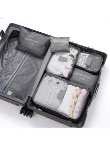7pcs/6pcs/1pc Set Packing Cubes For Suitcases, Travel Luggage Packing Organizers, Shoe Bag, Clothing Underwear Bag, For Women & Man