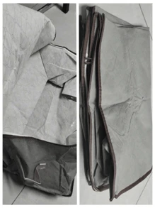 Classic Style Canvas Storage Box With Zipper - Multipurpose Non-Waterproof Rectangle Organizer For Clothes And Accessories, Under-Bed Storage - Multicolor - View 11