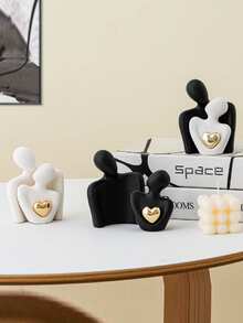 قطعة واحدة تمثال فني مطلي بالذهب بشكل قلب، ديكور لأزواج متعانقين، مناسب لديكور المنزل والغرفة والمكتب والطلاب، أفضل هدية، ديكورات الربيع والكريسماس، تخزين، ديكور الزفاف، ديكور المنزل، منظم المجوهرات، ديكورات الحفلات - متعدد الألوان - مشاهدة 9