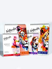 1 كتاب رسم بألوان مائية سميك عالي الجودة مجلد بغلاف حلزوني A3/A4/A5 يحتوي على 24 ورقة (88 رطل/180 جرام/م2) كتب ألوان مائية سميكة خاصة بالطلاب المبتدئين، كتب رسم وتلوين بالألوان المائية للرسم اليدوي، كتب رسم وتلوين للطلاب، ورق رسم وتلوين فني