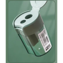 晨光双孔卷笔刀削屑盒装1个，轻松旋转卷笔刀，便携式学生卷笔刀，木质杆铅笔刀APS912D4，小巧方便携带，适合学生和办公室用户，返校用品