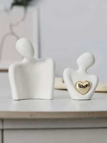 قطعة واحدة تمثال فني مطلي بالذهب بشكل قلب، ديكور لأزواج متعانقين، مناسب لديكور المنزل والغرفة والمكتب والطلاب، أفضل هدية، ديكورات الربيع والكريسماس، تخزين، ديكور الزفاف، ديكور المنزل، منظم المجوهرات، ديكورات الحفلات - متعدد الألوان - مشاهدة 6