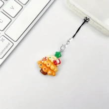 DIY圣诞树手机挂绳 创意手机挂件挂绳 手机链吊坠 书包小挂饰（挂绳和吊饰分开，随机发两条挂绳）
