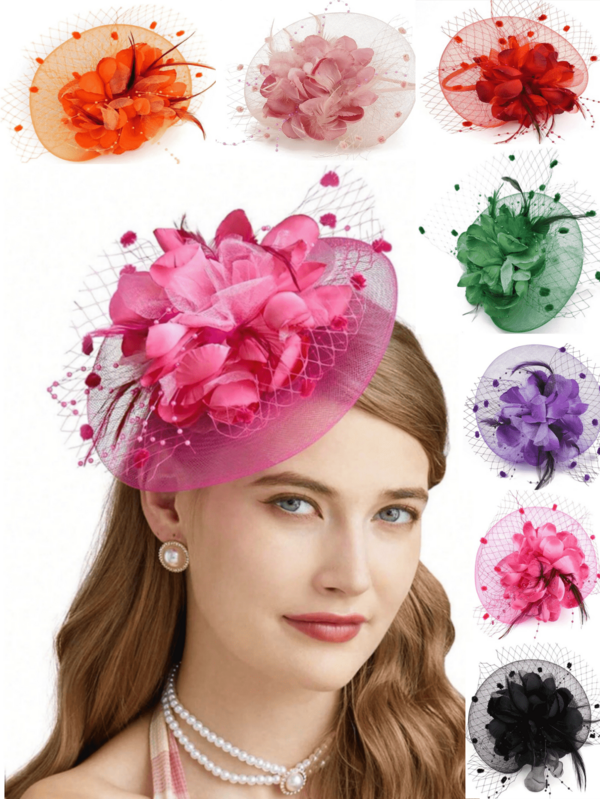 1Pc Fascinators Hats For Women Fancy Tea Party Hats 2024 Elegant 1950s Kentucky Derby Hats Feather Hair Clip For Bride Wedding Party Birdcage Veil Headband Flower 1920s Headpiece For Horse Race Vintage Bridgerton Fedora Beret Hats 50s Outfit Church Hats For Funeral 1940s Dresses Victorian Hat Pillbox Hats Lolita Accessories For Women Girl Birthday Mother's Day Halloween Christmas Gift, Tiny Hats, Mini Fascinator, Mini Top Hat, Mini Cap, Autumn, Rave, Gifts