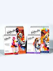 1 كتاب رسم بألوان مائية سميك عالي الجودة مجلد بغلاف حلزوني A3/A4/A5 يحتوي على 24 ورقة (88 رطل/180 جرام/م2) كتب ألوان مائية سميكة خاصة بالطلاب المبتدئين، كتب رسم وتلوين بالألوان المائية للرسم اليدوي، كتب رسم وتلوين للطلاب، ورق رسم وتلوين فني