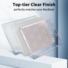 Transparent Bowknot Protective Case, Compatible With MacBook, Durable Plastic Hard Shell Protective Cover Compatible With Macbook Air Pro