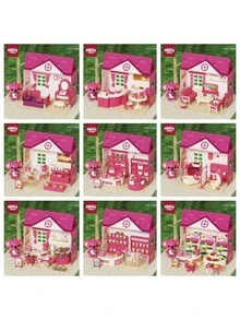 Diary Simulation: Home, Bakery, Store, Supermarket, Cardboard House, Dollhouse Scene, Mini Toy - Multicolor - View 4