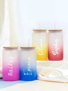 个性化亚克力吸管杯，理想的婚礼新娘礼物、生日和节日礼物 - 多色 - 查看 5