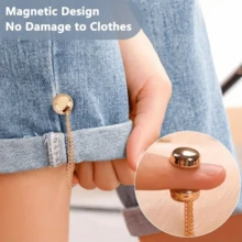 2/4/6/8/10pcs Multi-Functional Magnetic Clips, New Magnetic Clips, Strong Magnetic Scarf Clips With Chain, Shirt Clips, Fashion Accessories For Tightening T-Shirt Hem, Neckline Hem And Pant Hem, Halloween Decor