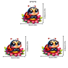 Pegatina de transferencia de calor con mariquita de siete estrellas linda y de ojos grandes, se puede lavar, planchar y parchar con agua, adecuada tanto para hombres como para mujeres en camisetas, vaqueros, chaquetas, mochilas, gorras, etc.