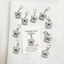 5 件/10 件考拉主题钥匙扣，配有励志卡片 - 由树脂制成，创意设计 - 送给老师、教练、导师、父母和朋友的完美感谢礼物，时尚、优雅、简约，是向母亲和父亲表达感谢的配饰。适合女性 - 白色 - 查看 5