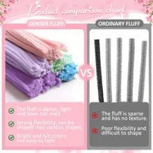 620 件套毛根工艺套装，莫奈花园色调，600 根毛根条，含 20 根花茎，毛根条毛根条，DIY 手工艺术项目、创意礼品包装、派对装饰等工艺用品，蓬松毛绒棒（莫奈花园色调，12 英寸） - 彩色 - 查看 5