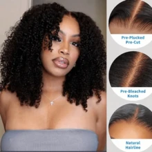 Uveous Black Lace Front Wigs Human Hair Pre Plucked Bleached Knots 12A 180 Density 13x4 HD Ombre Honey Blonde Deep Wave Human Hair Wigs With Baby Hair - Natural Black - 查看 2