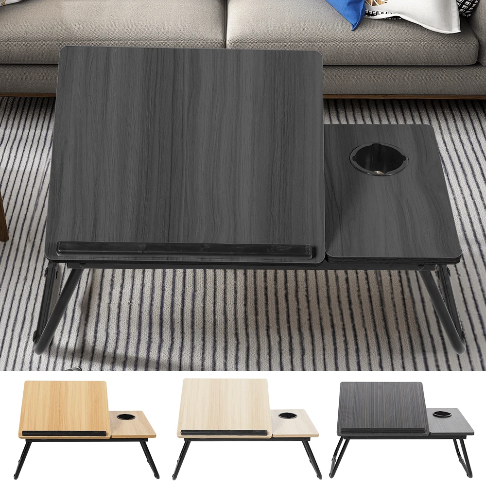 Lislark Klappbarer Laptop-Betttabletttisch, höhen- und winkelverstellbarer Laptop-Betttisch, Laptoptisch für Bett/Sofa/Sofasessel/Boden, Laptop - Aprikosenfarben - Übersicht 1