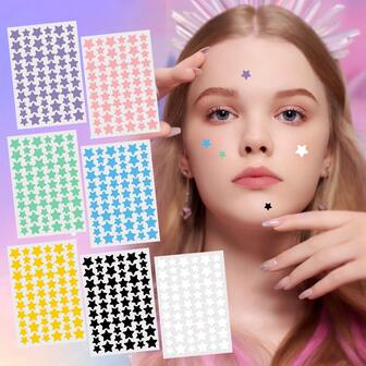 60/360PCS Party Decoration Stickers, Colorful Decoration Stickers For Decoration Purposes Only (Not Cosmetics). Can Be Used With Concealer, Isolation, Colorful, Transparent, Pimple Stickers, Pimple Patches,Suitable For Parties, Holiday Photo Decorations, And Face Decoration Stickers,Makeup Accessories,Christmas