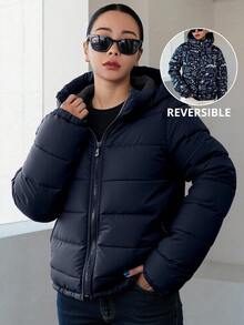 Women Coats - Navy Blue - View 1