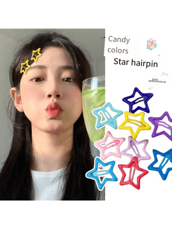 10pcs/20pcs Women Pink Star Fashion Basic Hair Clips, Accessories Y2k