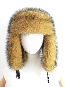 1pc Thick Faux Fox Fur Trapper Hat, Hat And Scarf Set Suitable For Autumn/Winter Outdoor Activities, Warm & Versatile For Hiking, Skiing, Cycling And Daily Wear, Retro Acrylic Bucket Hat, Fleece Lined Aviator Hat, Halloween Gift