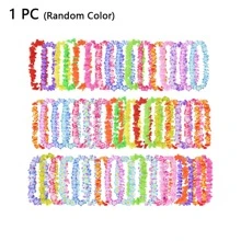 55 Pcs Artificial Hawaiian Flower Wreath Necklace, Hawaiian Theme Party Garland For Summer Beach Party, Wedding, Birthday Decorations Supplies,For Holiday Wedding Beach Birthday Decorations Party Supplies Wreaths Headbands Holiday Wedding Beach Birthday Decorations (Random Color)