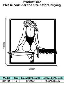 1pc Modern Black Metal Sign - Decorative Bathroom Wall Art, Hanging Iron Sculpture, Wall Mount Design For Home Decor, Unique Gift Idea, Rust-Resistant, Easy To Install