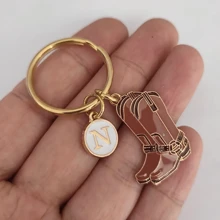 Personalized Cowgirl Keychain Gift - Brown - View 6