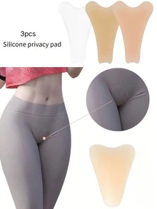 1 pieza/3 piezas Pegatinas de silicona impermeables y privadas para mujeres, para prevenir la exposición y la vergüenza al usar pantalones de yoga, trajes de baño para parques acuáticos, aguas termales o playa. Pegatinas de silicona especiales para la protección de las partes íntimas de las chicas en bikinis y trajes de baño.