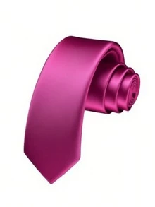 1 条男士领带，纯色光滑领带，商务正装，适合日常穿着、婚礼、庆典和商务着装男士领带 - 藏蓝色 - 查看 3