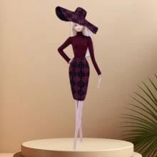 1 套时尚公主裙派对服装 11.8 英寸/30 厘米娃娃服装礼服娃娃裙配饰女孩玩具礼物（不包括娃娃）