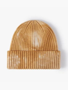 1pc Men's Autumn/Winter Personalized Tie-Dye Knit Hat, Warm Ear Protection Outdoor Hiphop Beanie, Fashionable Unisex Knitted Cap