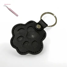 1pc Creative Pet Hair Memorial Keychain – Cat & Dog Fur Keepsake Pendant | Cute Leather Keepsake Box (PU Leather Paw Print/Heart Shape) | Valentine's Day/Christmas/Halloween/Thanksgiving/Mother's Day Gift