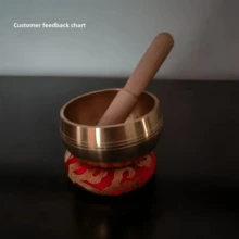 Authentic Nepalese Sanskrit Singing Bowl Set - Copper Bell For Yoga, Meditation & Therapy, Relaxing Sound Tool, Includes Wooden Mallet And Cushion - Perfect Spiritual Gift For Men & Women, Healing, Chakra Balancing, Mindfulness, Relaxation, Spiritual Growth - Comes With Wooden Mallet For Therapy, Stress Relief And Relaxation - Ideal For Yoga, Spiritual Practices And Therapy - Multicolor - View 7