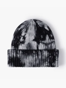1pc Men's Autumn/Winter Personalized Tie-Dye Knit Hat, Warm Ear Protection Outdoor Hiphop Beanie, Fashionable Unisex Knitted Cap