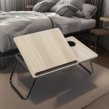 Lislark Klappbarer Laptop-Betttabletttisch, höhen- und winkelverstellbarer Laptop-Betttisch, Laptoptisch für Bett/Sofa/Sofasessel/Boden, Laptop - Aprikosenfarben - Übersicht 7