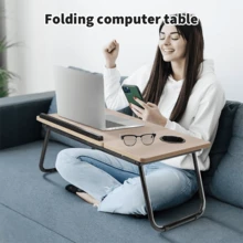 Lislark Klappbarer Laptop-Betttabletttisch, höhen- und winkelverstellbarer Laptop-Betttisch, Laptoptisch für Bett/Sofa/Sofasessel/Boden, Laptop - Aprikosenfarben - Übersicht 2