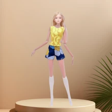 1 套时尚公主裙派对服装 11.8 英寸/30 厘米娃娃服装礼服娃娃裙配饰女孩玩具礼物（不包括娃娃）