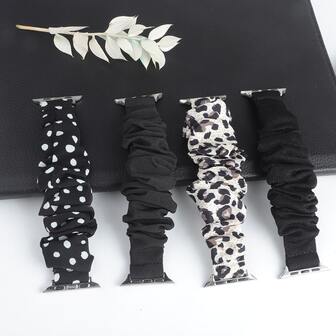 1pc Scrunchie Nylon Solo Loop Strap Compatible With Apple Watch Band 40mm/41mm/38mm/42mmS10/44mm/45mm/46mm/49mm Ultra Soft Nylon Wristbands Replacement Bracelet Compatible With IWatch Bands Series 10/9/8/7/6/5/4/3/2/SE/ Ultra 2 Smartwatch Accessory Correas