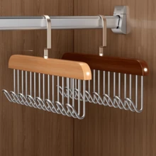 Sturdy Wooden Belt Hanger With 360 " Swivel Hook And Solid Wood Construction For Belts, Bras,Hats And Vests-Ideal For Wardrobes, Dorm Rooms And Apartments - 混合顏色 - 查看 5
