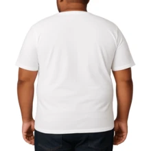 Men's Basic Plus Size T-Shirt Sizes P To G8 Viscolycra Mesh Fabric With V-Neckline - Blanco - Ver 2