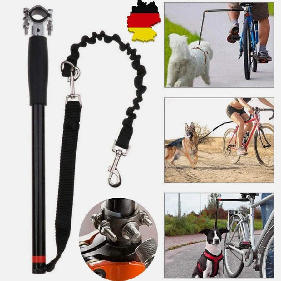 Lead Holder Spacer Expander Flexible Bike Holder Bike Leash Dog Biker Dog Leash - Black - View 1