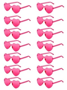 14pcs, 8pcs, 5pcs, 12pcs, 16pcs, 25pcs, 50pcs Heart Shaped Fashion Glasses, Elegant For Party And Everyday Use, All Seasons - Multicolor - View 25