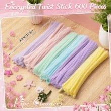 620 件套毛根工艺套装，莫奈花园色调，600 根毛根条，含 20 根花茎，毛根条毛根条，DIY 手工艺术项目、创意礼品包装、派对装饰等工艺用品，蓬松毛绒棒（莫奈花园色调，12 英寸） - 彩色 - 查看 2