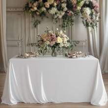 Satin Tablecloth For Wedding Reception - Round & Rectangular Wrinkle-Resistant Party Table Cover Multi Colors, Silky Shine For Birthday, Banquet, Themed Decor 1pc