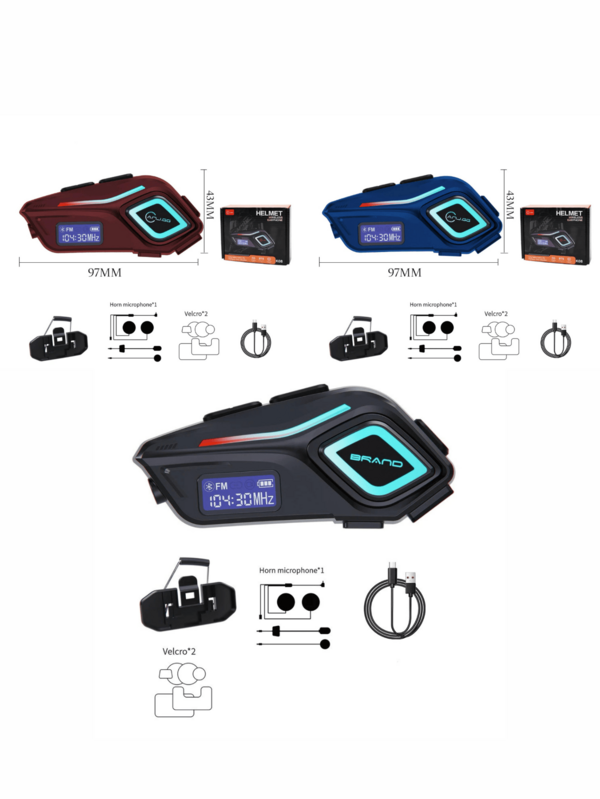 Fones De Ouvido Para Capacete De Motocicleta Com Bluetooth 5.4 E Microfone 2 Em 1 Para Motocicleta.