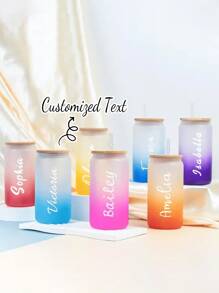 个性化亚克力吸管杯，理想的婚礼新娘礼物、生日和节日礼物 - 多色 - 查看 4