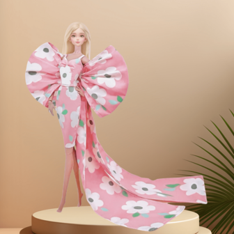 1 套时尚公主裙派对服装 11.8 英寸/30 厘米娃娃服装礼服娃娃裙配饰女孩玩具礼物（不包括娃娃）